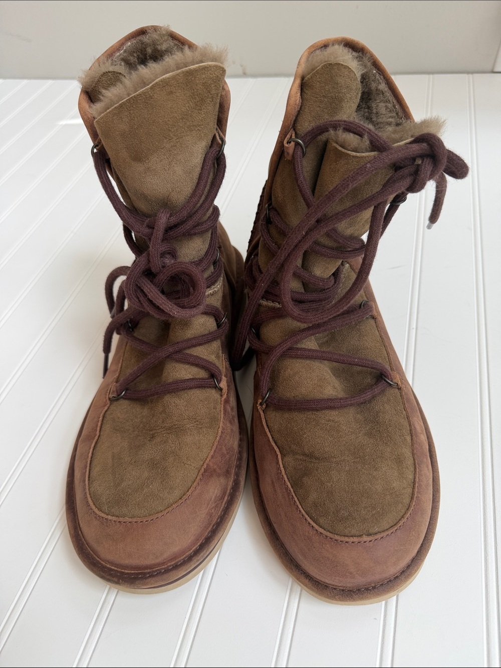 UGG Australia Men’s 1007710 Brown Shearling Lined Lace-Up Winter Boots Size 10 - Picture 9 of 9